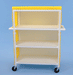 Healthline Medical PVC Linen Cart with Flame-Retardant Cover 42" x 20" for Hospitals and Healthcare Facilities with 3 Shelves