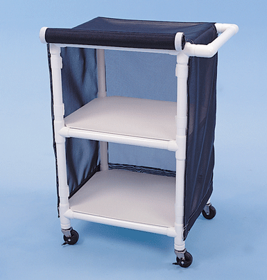 Blue Healthline Medical PVC Linen Cart with Cover Durable 24" x 20" Healthcare Laundry and Towel Storage Cart