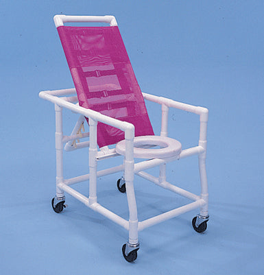 Pink Healthline Medical Reclining Shower Chair PVC Tilt Bath Chair with High-Density Seat for Safe, Comfortable Bathing Support