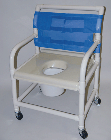 Blue Healthline Medical Standard 24″ Wide Vacuum-Formed Seat Shower and Toilet Chair Extra-Wide, Waterproof, Rust-Proof, Durable Comfort Seat for Safe Bathing