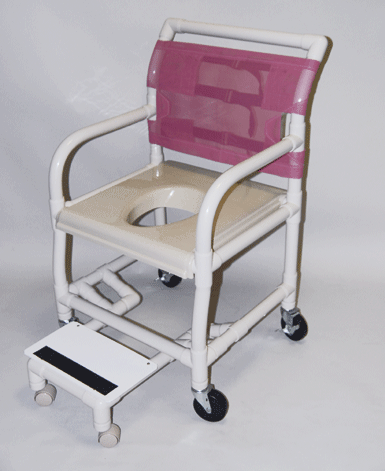 Pink Healthline Medical Standard 24″ Wide Vacuum-Formed Seat Shower and Toilet Chair Extra-Wide, Waterproof, Rust-Proof, Durable Comfort Seat for Safe Bathing