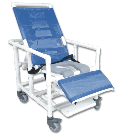 Healthline Medical | Reclining Shower Commode Chair w/ Adjustable Leg ...