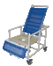 Side View Healthline Medical Reclining Shower Commode Chair with Adjustable Leg Rest 5-Position Backrest, Heavy-Duty Frame and 500 lb Capacity