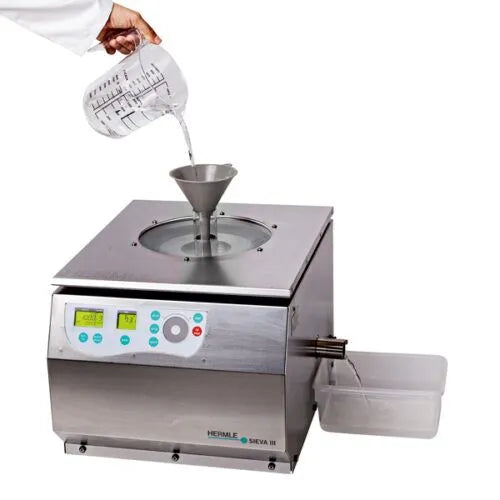 Hermle SIEVA 3 Filtration Centrifuge With Funnel And Filtrate Collection Container View