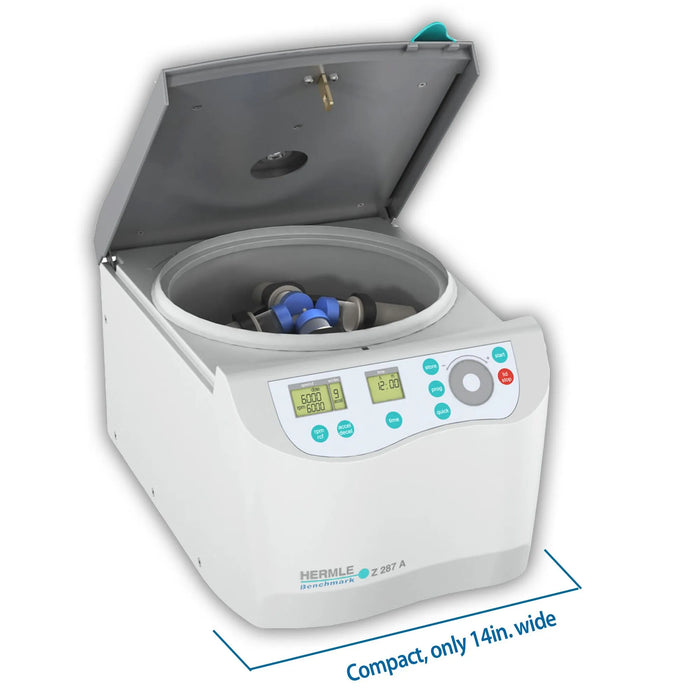 Hermle Z287 A Microcentrifuge PLUS Open Lid With Control Panel Dimensions View