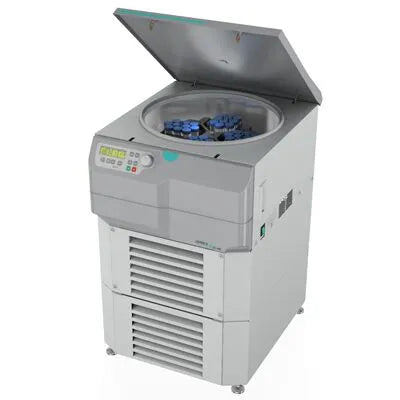 Hermle Z496 K High Volume Floor Standing Centrifuge Open Lid With Control Panel View