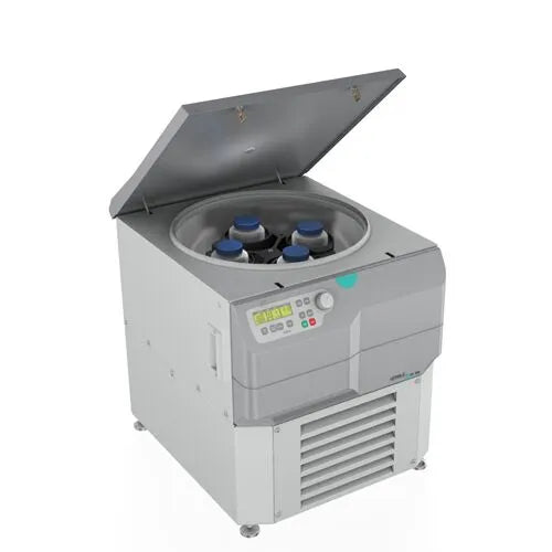 Hermle Z496 K High Volume Underbench Centrifuge Open Lid With Control Panel View