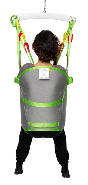 Back View Human Care Amputee Sling Polyester Net for Safe, Comfortable Transfers Reinforced Back and Divided Leg Support