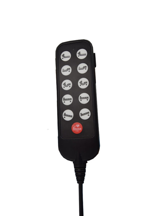 Remote Human Care Bariatric Hospital Bed with Pipe Siderail Wide 45" Platform and 705-lb Capacity