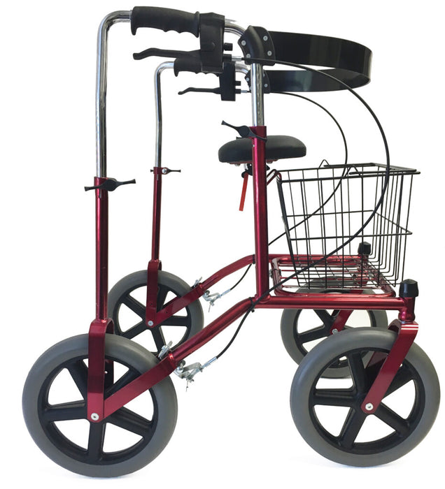 Side View Human Care Carl Oskar 72 Reinforced Black Rollator Ultimate Stability, Comfort, and Versatility for All Users