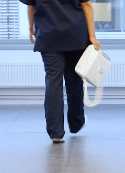 Hand Carry Human Care Cosmos Dual Function Ceiling Lift Lightweight Portable Stationary Patient Lift for Safe, Easy Transfers IP-Rated, Multi-Rail Compatible