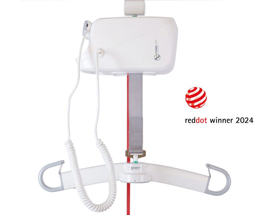 Reliable Human Care Cosmos Dual Function Ceiling Lift Lightweight Portable Stationary Patient Lift for Safe, Easy Transfers IP-Rated, Multi-Rail Compatible