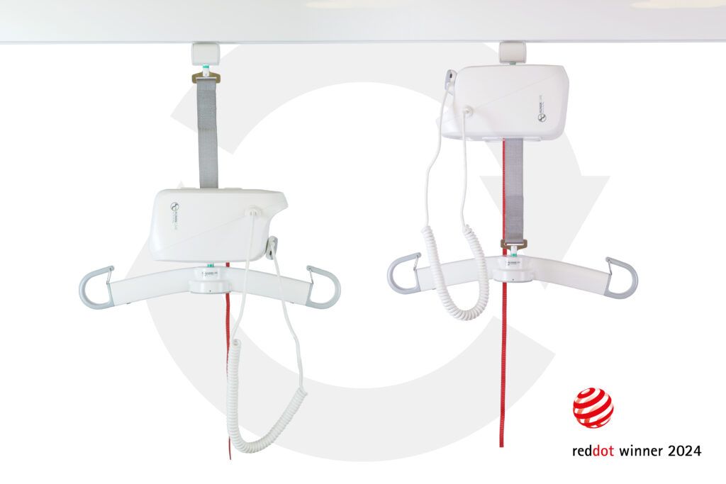 Trusted Human Care Cosmos Dual Function Ceiling Lift Lightweight Portable Stationary Patient Lift for Safe, Easy Transfers IP-Rated, Multi-Rail Compatible