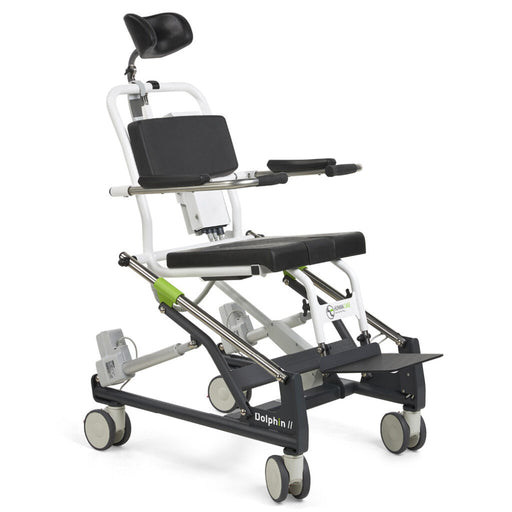 Medical Human Care Dolphin II Shower Chair Electric Height-Adjustable Tilting Shower and Commode Chair for Ergonomic, Safe Personal Care