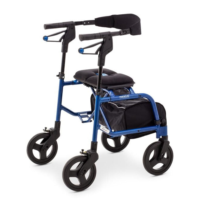 Blue Human Care neXus 3 Rollator Lightweight, Ergonomic Mobility Aid with Cross-Folding Frame, Adjustable Sizes, and Durable Wheels
