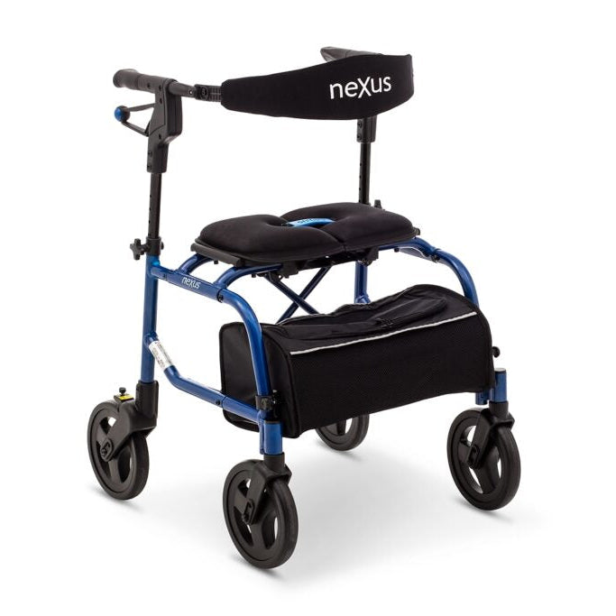 Front View Human Care neXus 3 Rollator Lightweight, Ergonomic Mobility Aid with Cross-Folding Frame, Adjustable Sizes, and Durable Wheels