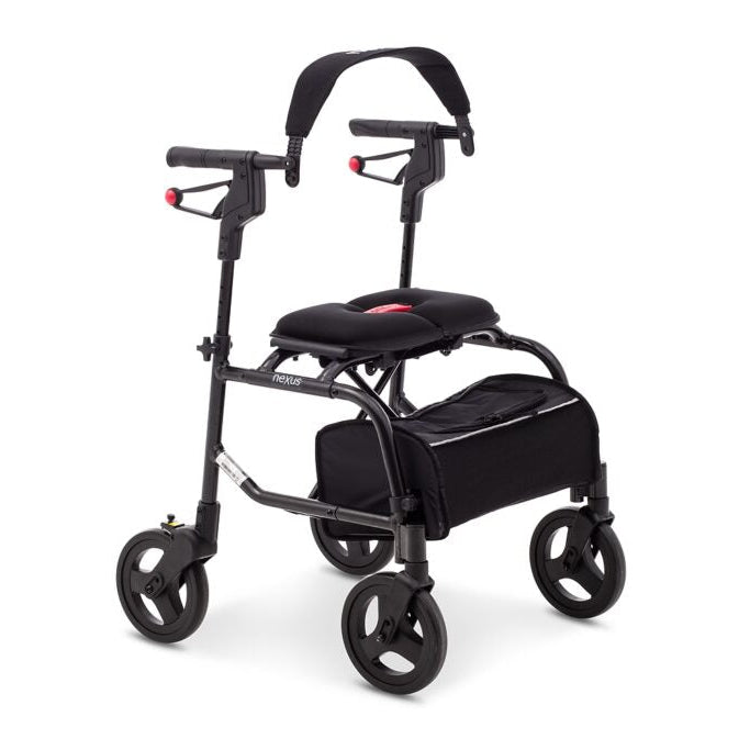 Side View Human Care neXus 3 Rollator Lightweight, Ergonomic Mobility Aid with Cross-Folding Frame, Adjustable Sizes, and Durable Wheels