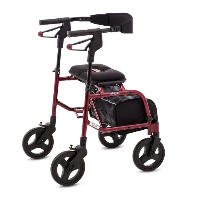 Side Profile Human Care neXus 3 Rollator Lightweight, Ergonomic Mobility Aid with Cross-Folding Frame, Adjustable Sizes, and Durable Wheels