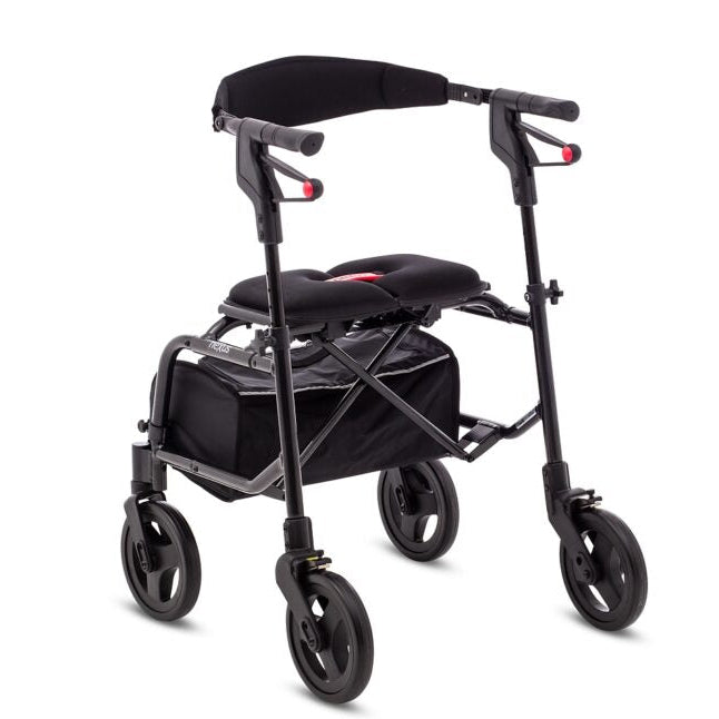 Back View Human Care neXus 3 Rollator Lightweight, Ergonomic Mobility Aid with Cross-Folding Frame, Adjustable Sizes, and Durable Wheels