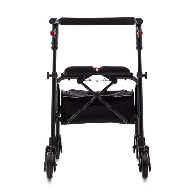 Back Profile Human Care neXus oNe 20 Black Rollator Slim, Cable-Free, and Easy-to-Fold Design for Superior Comfort and Mobility in Narrow Spaces