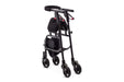 Folded Human Care neXus oNe 20 Black Rollator Slim, Cable-Free, and Easy-to-Fold Design for Superior Comfort and Mobility in Narrow Spaces