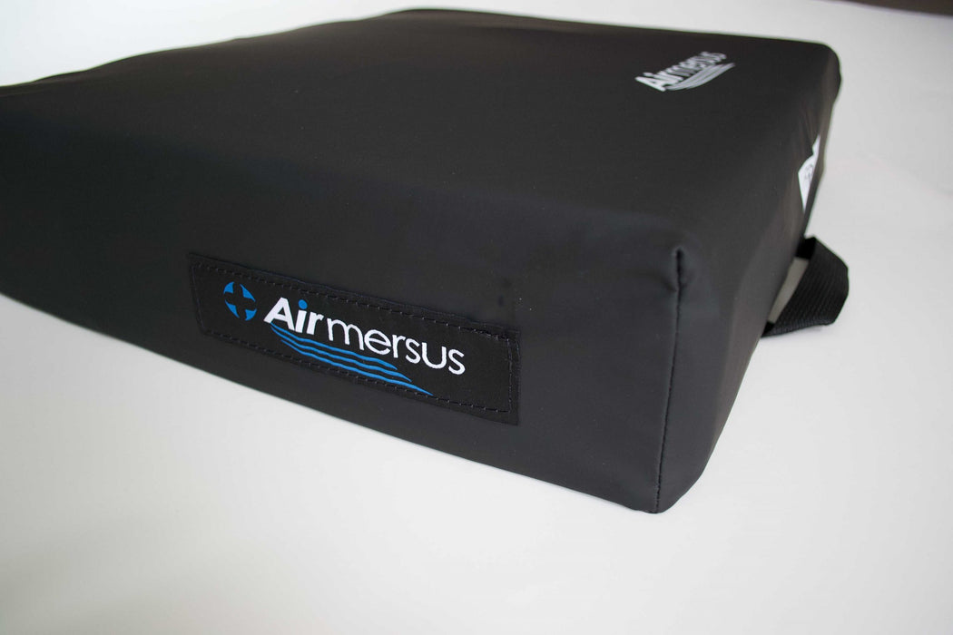Immersus Airmersus Self-Adjusting 3 Zone Seat Cushion With Black Breathable Stretch Cover And Larger Logo View  