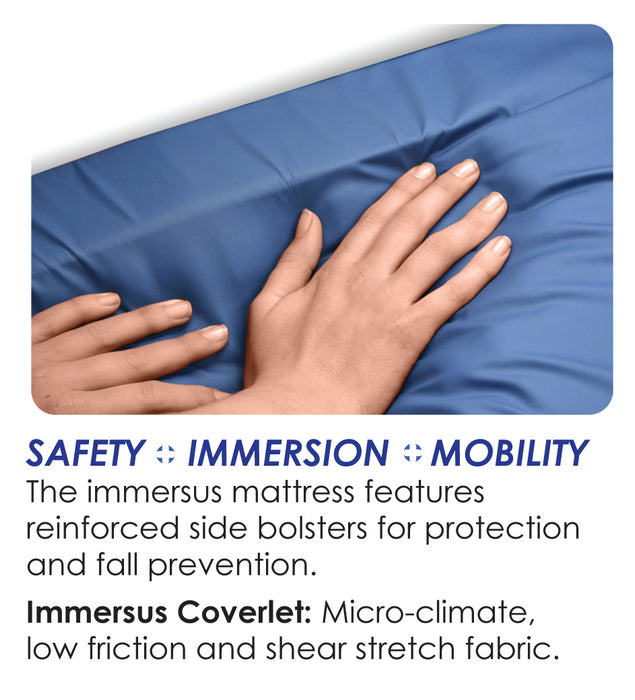 Immersus Foam Mattress For Healing Of Pressure Injury Fall Prevention And Ultimate Comfort In Blue Manufactures Sheet Cover With Side Bolster Feature In Image