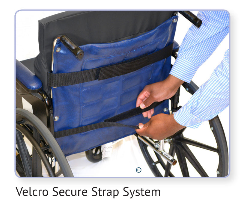 Immersus Posture-Mate WC Wheelchair Seat and Back Cushion for Standard Wheelchair With Velcro Secure Strap Rear View