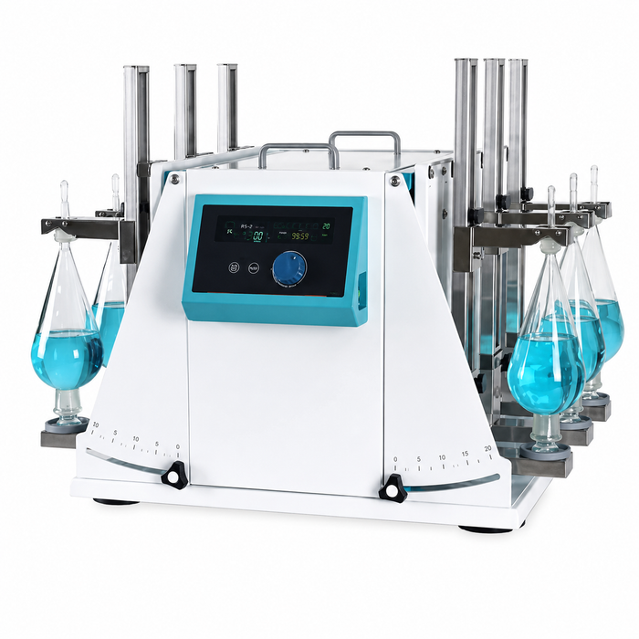 Jeio Tech Funnel Shaker With Vertical Reciprocating Motion, Adjustable Tilt Angle, BLDC Motor, And High Efficiency Laboratory Sample Mixing, Front Image