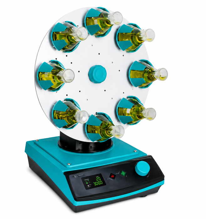 Jeio Tech Rotator With Adjustable Tilt Angle, Digital Speed Control And Multi-Position Flask Holder For Laboratory Sample Mixing, Main Image