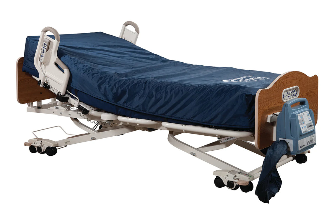 Joerns DolphinCare Integrated Bed System With Deluxe Assist Device Low Base Raised Head Section With Control Panel View