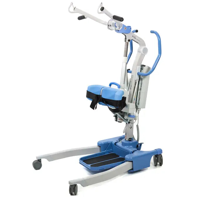 Joerns Hoyer Journey Portable Stand Aid Lift With Handle Bar Knee Pads And Foot Plate View