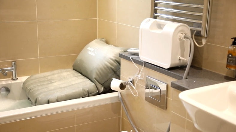 Joerns Mangar Inflatable Bathing Cushion with Airflo 12 In Bathroom View