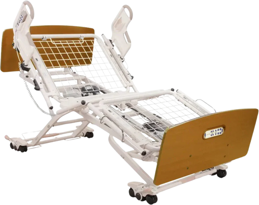 Joerns Ultracare XT Hospital Bed Raised Head And Knee Section Classical Panel MillWork Cherry View