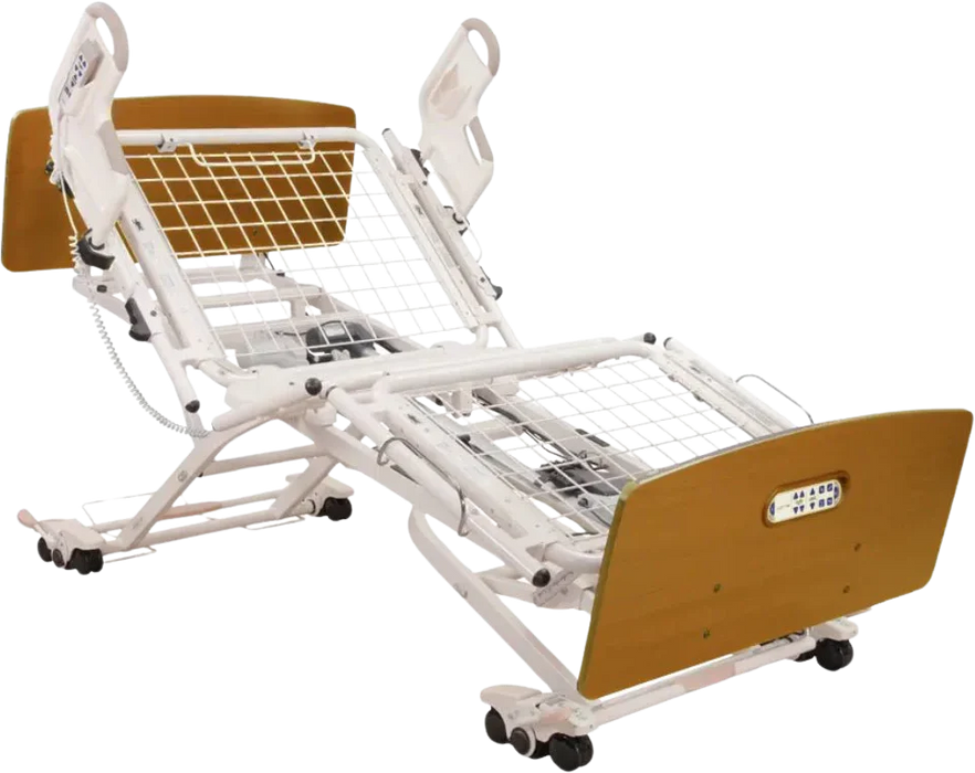 Joerns Ultracare XT Hospital Bed Raised Head And Knee Section Classical Panel MillWork Cherry View