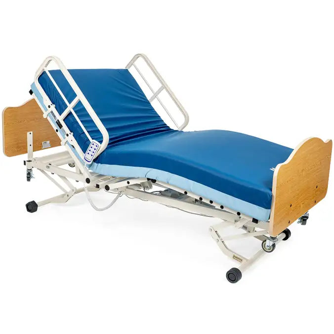 Joerns WeCare Hospital Bed Elevated Raised Head And Knee Section In Traditional Panel With Mattress And Hand Pendant View