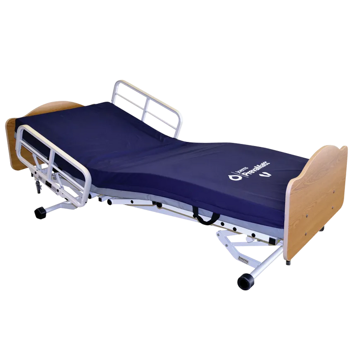 Joerns WeCare Hospital Bed Low Level In Raised Head And Knee Section With Traditional Panel And Mattress View