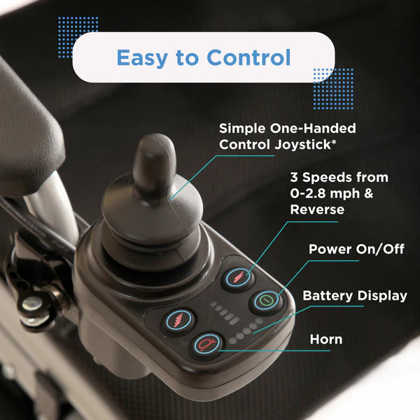 Journey Air Elite Lightweight Folding Power Chair Control Panel View