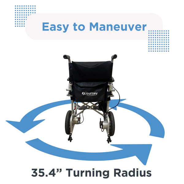 Journey Air Lightweight Folding Power Chair Turning Radius View