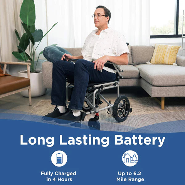 Journey Air Lightweight Folding Power Chair Battery Info View