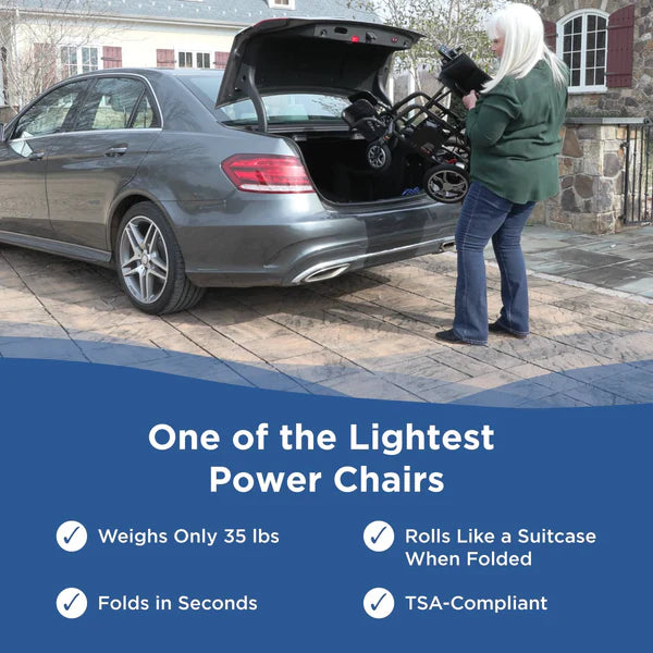 Journey Air Lightweight Folding Power Chair Easy Fold Compact View