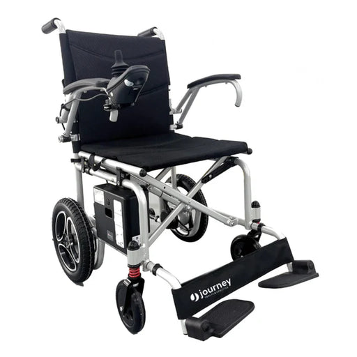 Journey Air Lightweight Folding Power Chair With Flip Up Footrests View