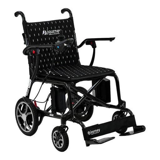 Journey Black Air Elite Lightweight Folding Power Chair With Flip Up Footrests View