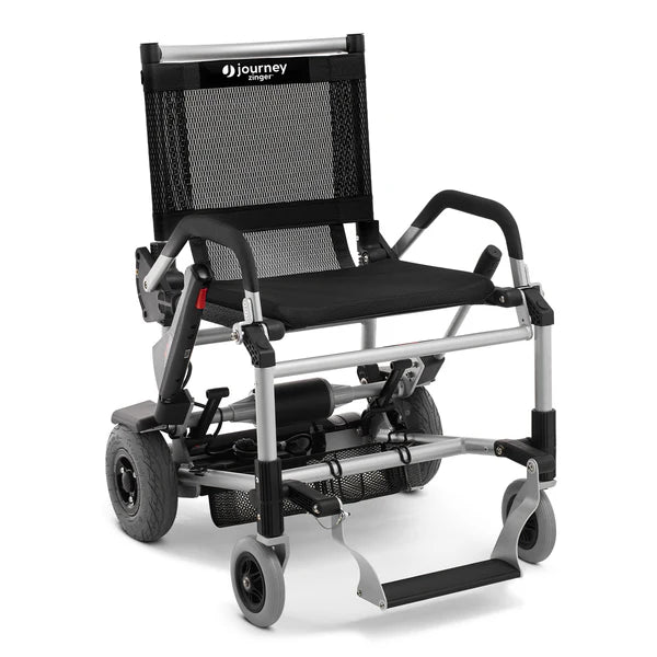 Journey Black Zinger Folding Power Chair With Floating Footrests View