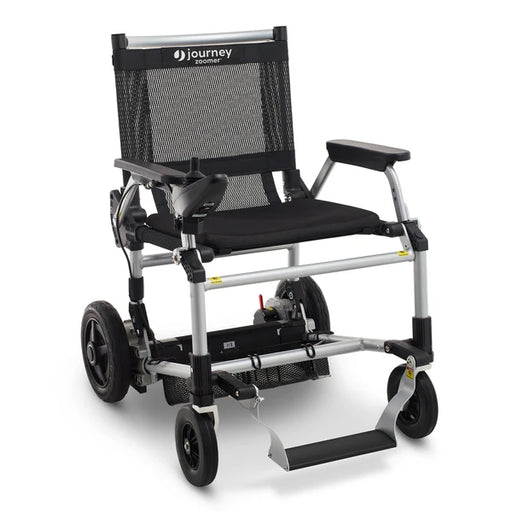 Journey Black Zoomer Lightweight Folding Power Chair With Floating Footrests View
