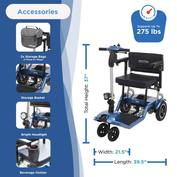 Journey Blue So Lite Folding Power Scooter Details View