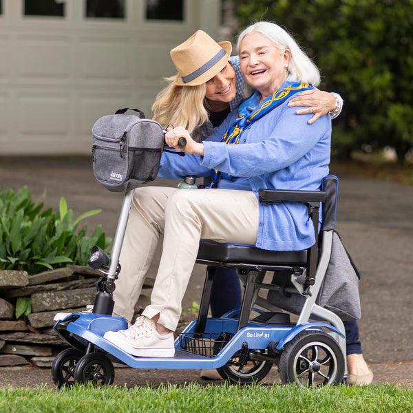 Journey Blue So Lite Folding Power Scooter With Rider View