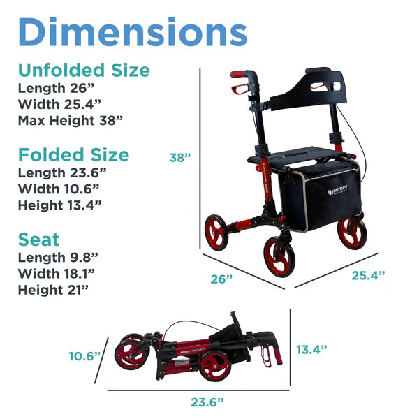 Journey Breeze Rollator Dimension View
