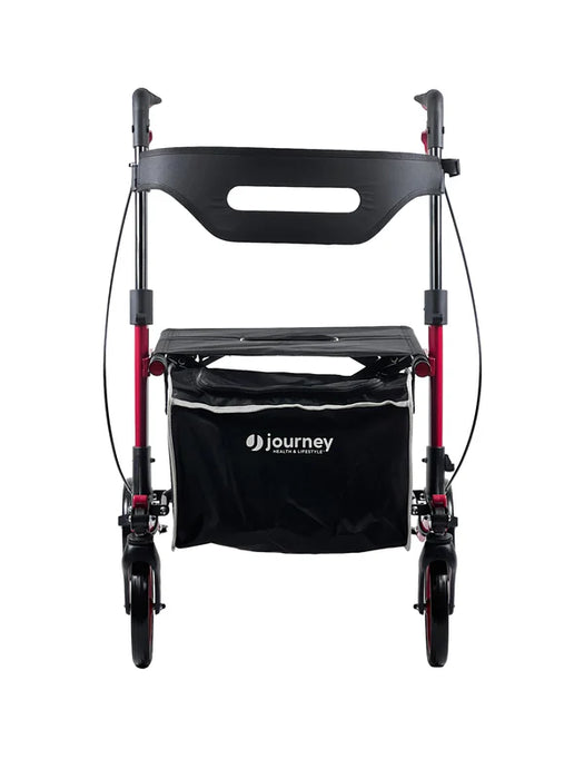 Journey Red Breeze Rollator With Large Bag Front View