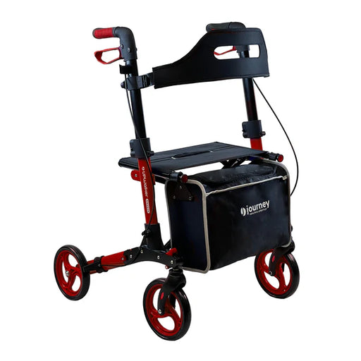 Journey Red Breeze Rollator With Large Bag View
